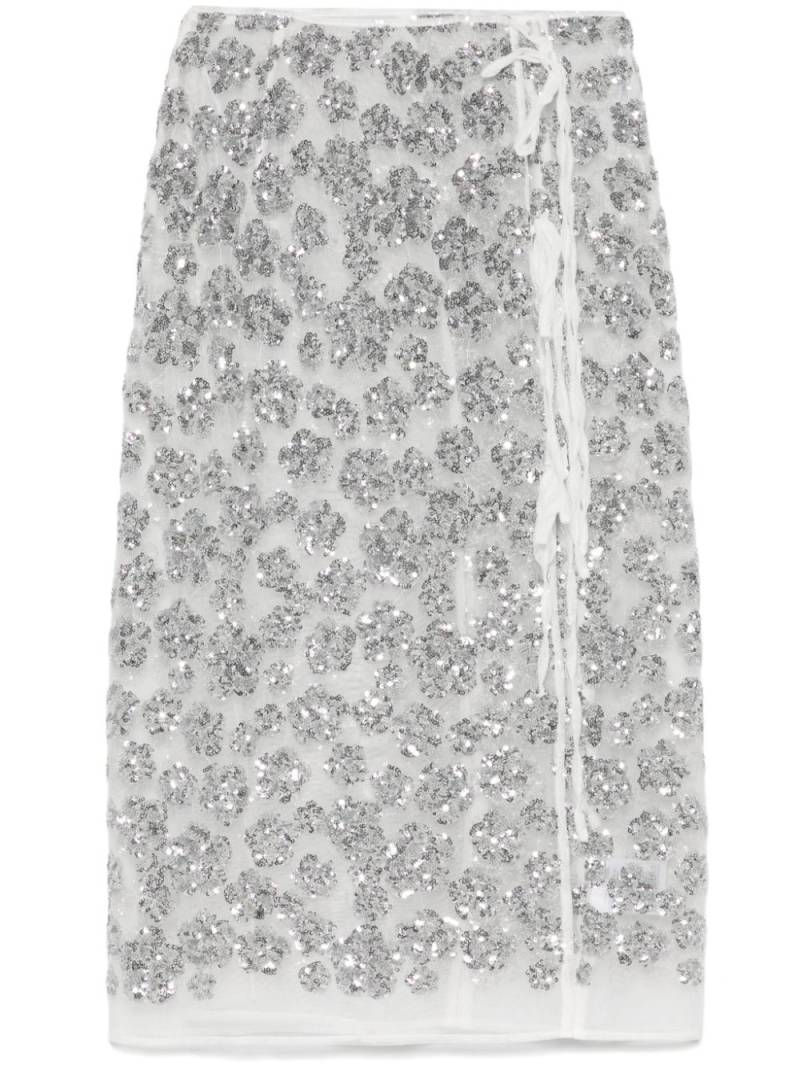 Cecilie Bahnsen Ariana midi skirt - Silver von Cecilie Bahnsen