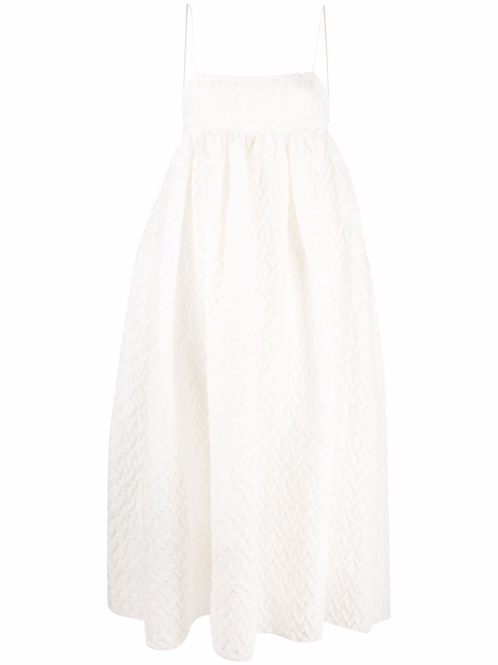 Cecilie Bahnsen Beth plissé empire-line dress - White von Cecilie Bahnsen