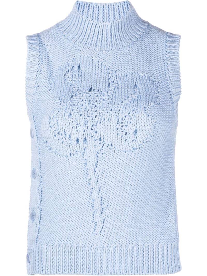 Cecilie Bahnsen Irina floral knitted wool vest - Blue von Cecilie Bahnsen