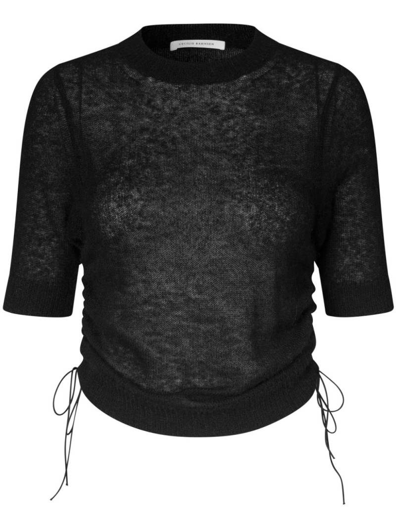 Cecilie Bahnsen Videl round-neck top - Black von Cecilie Bahnsen