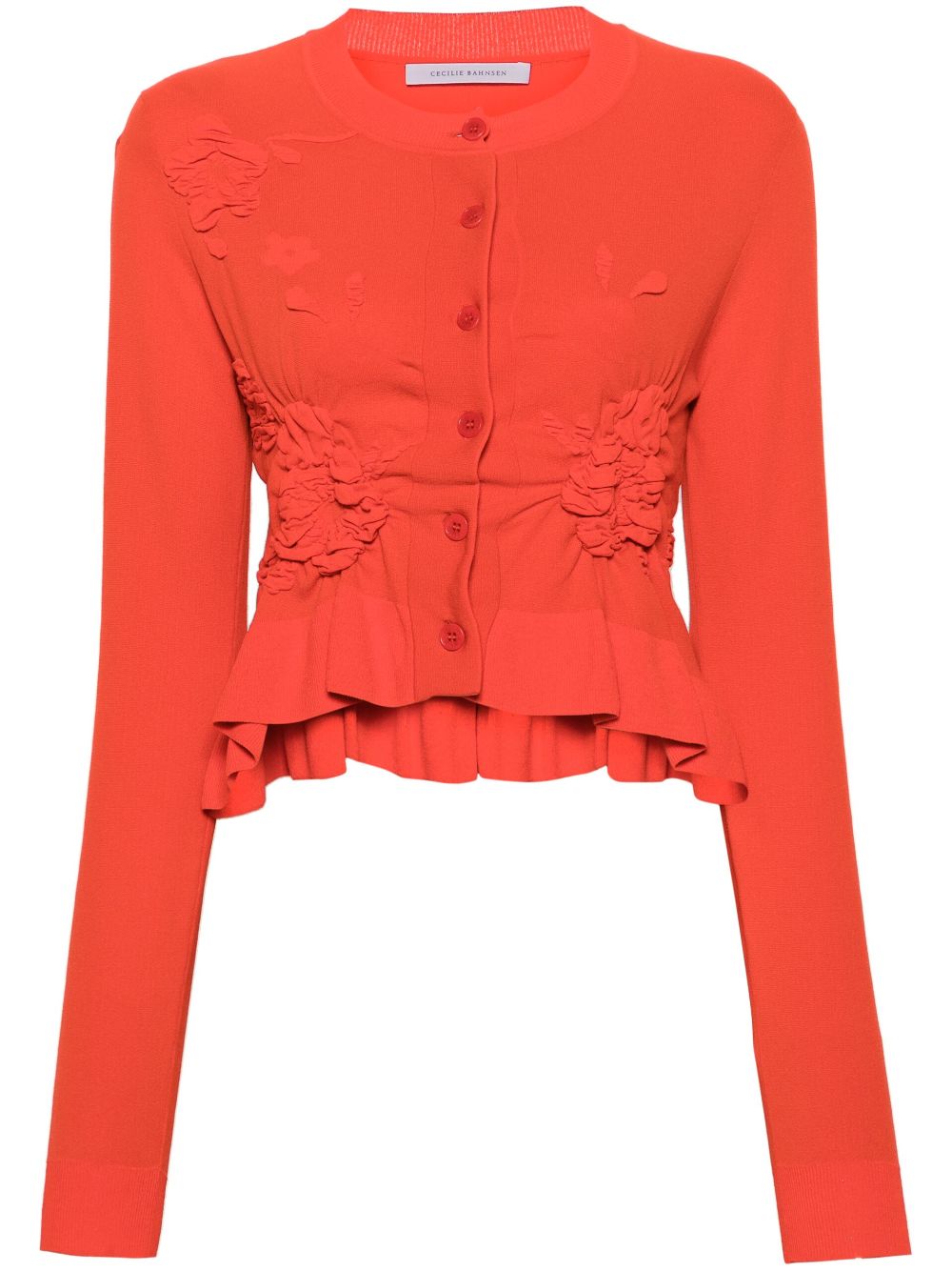 Cecilie Bahnsen Vira cropped cardigan - Red von Cecilie Bahnsen