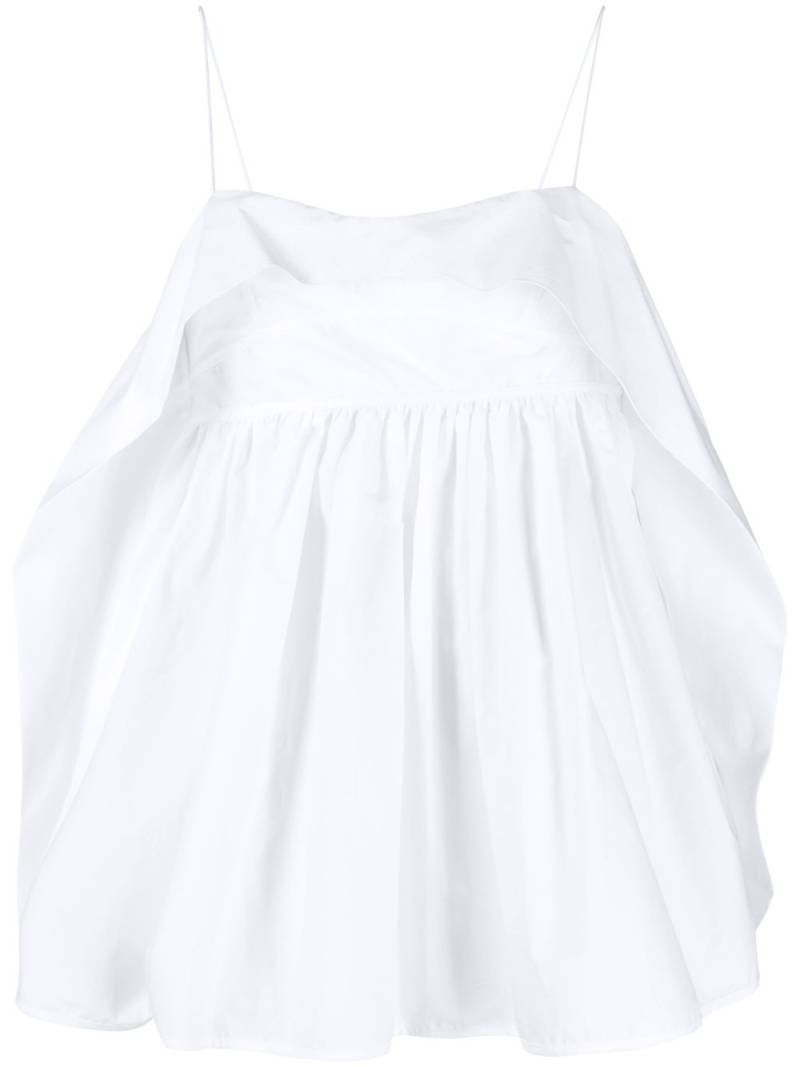 Cecilie Bahnsen cut-out flared top - White von Cecilie Bahnsen