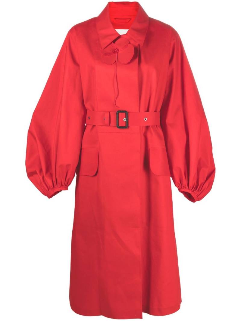 Cecilie Bahnsen x Mackintosh Helen puff-sleeve cotton coat - Red von Cecilie Bahnsen