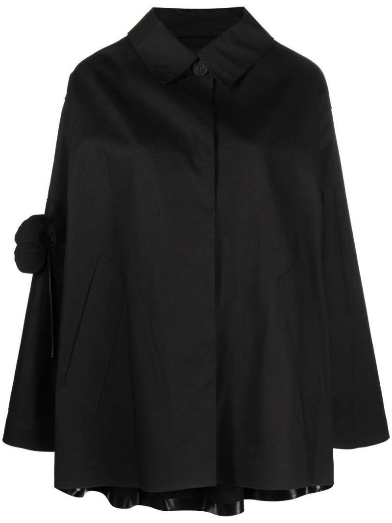 Cecilie Bahnsen x Mackintosh floral-appliqué cotton coat - Black von Cecilie Bahnsen