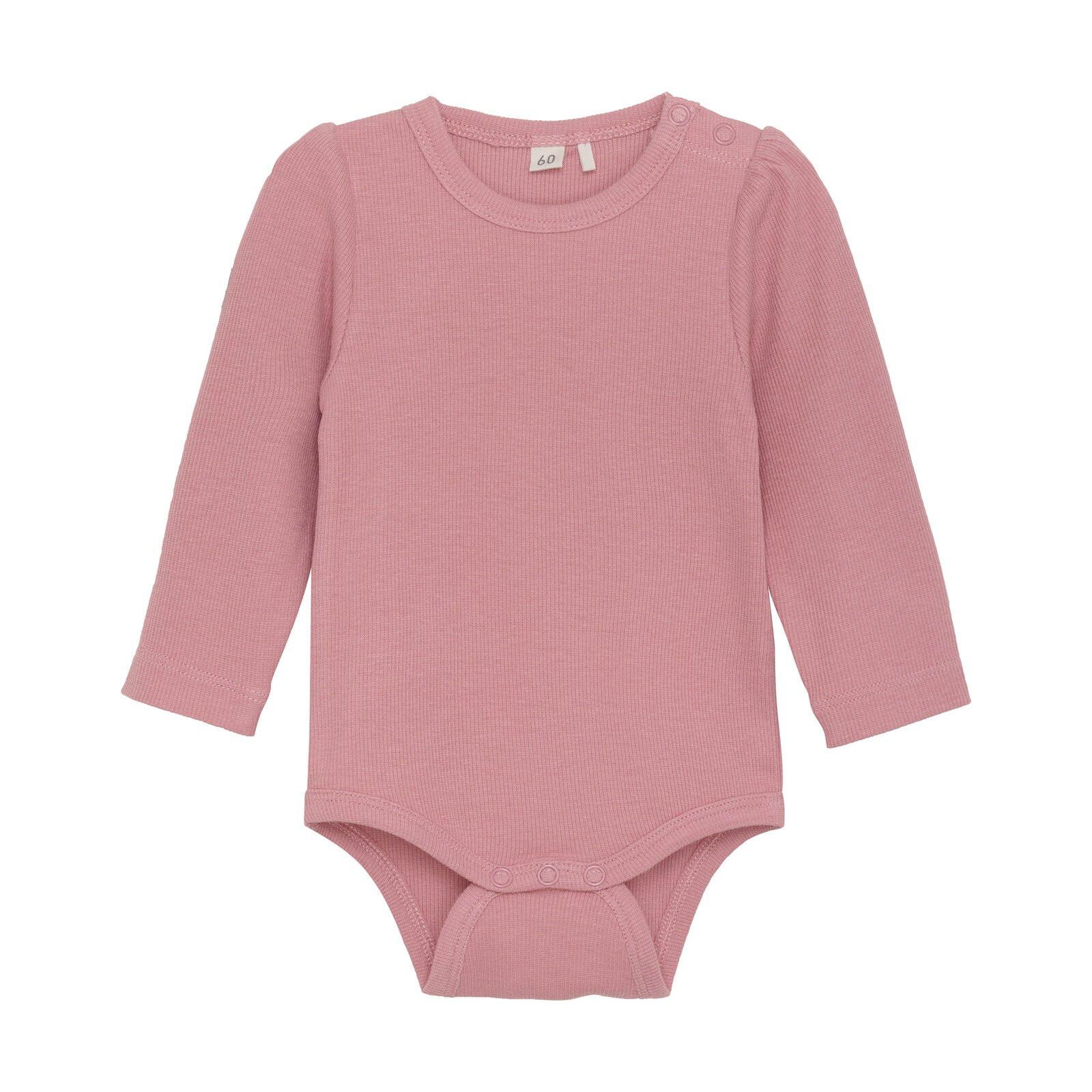 Bambus Body Langarm Brandied Apricot Mädchen Rosa 90 von Celavi