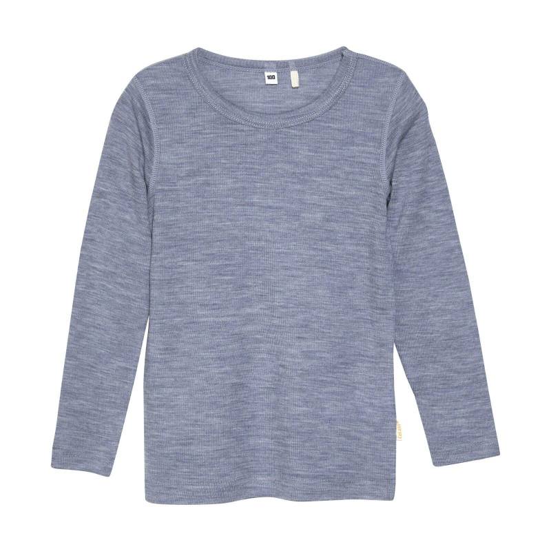 Woll Langarmshirt Flint Stone Jungen Blau 120 von Celavi