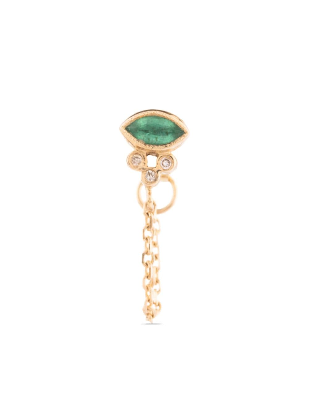 Celine Daoust 14kt yellow gold diamond and emerald earring von Celine Daoust