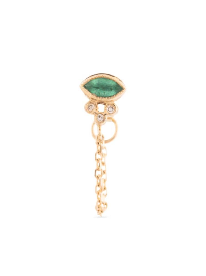 Celine Daoust 14kt yellow gold diamond and emerald earring von Celine Daoust