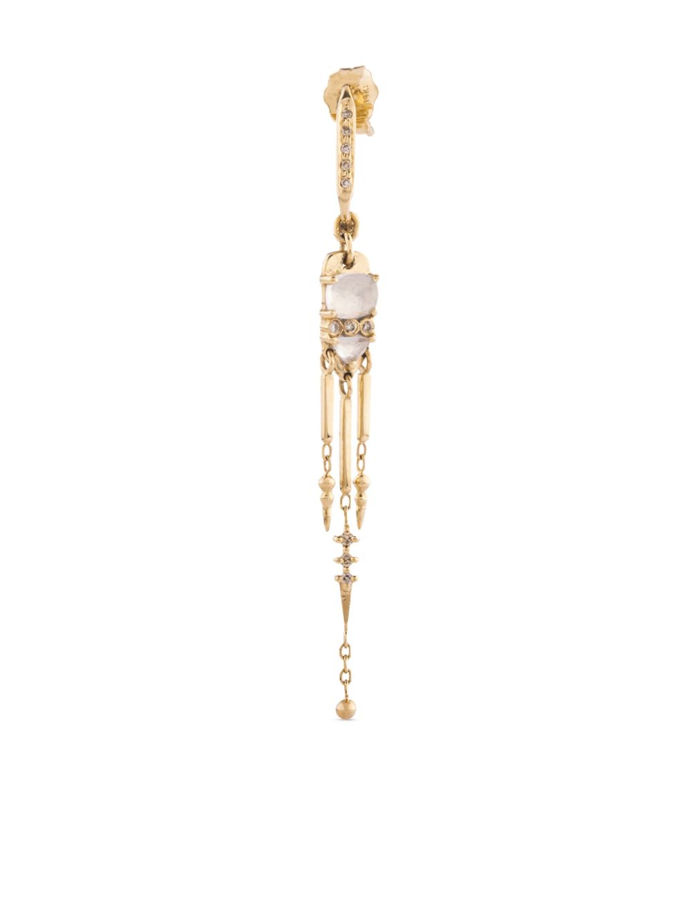 Celine Daoust 14kt yellow gold moon stone and diamond earring von Celine Daoust