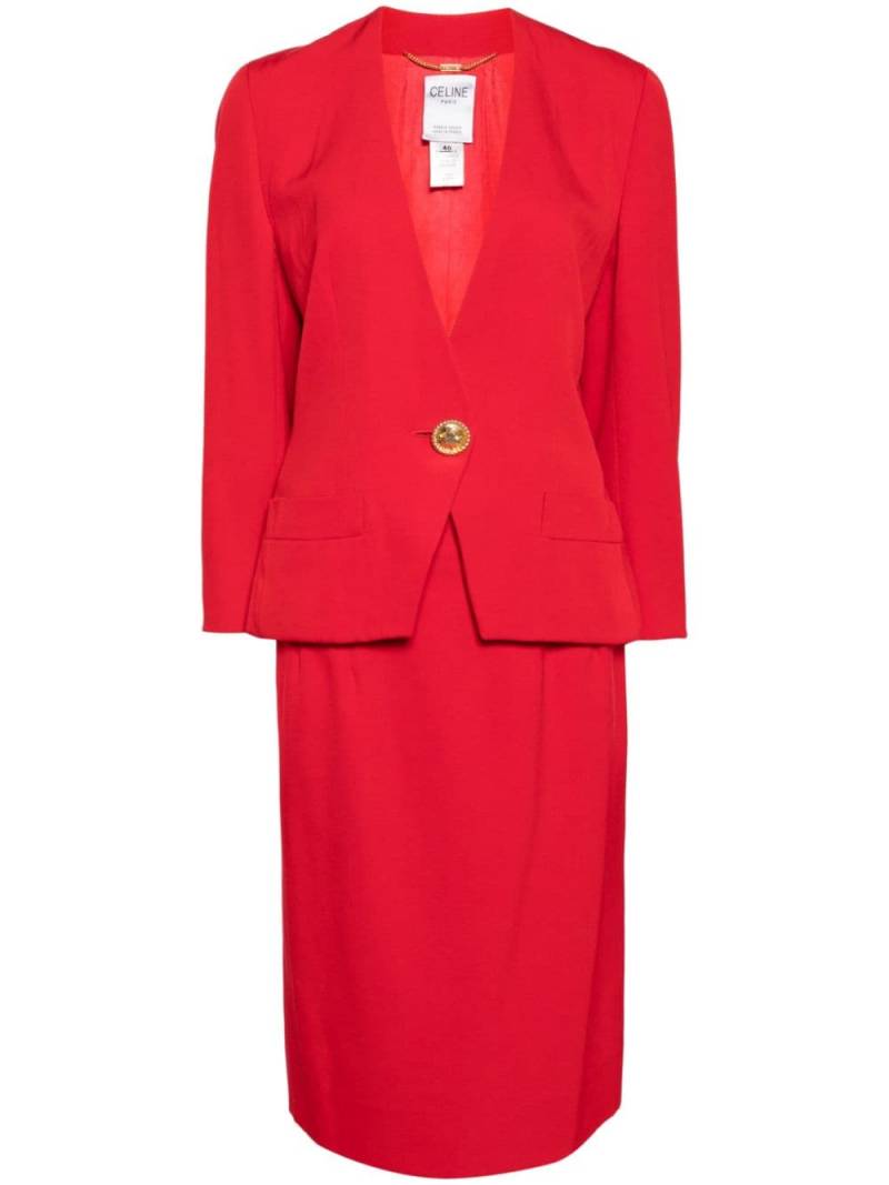 Céline Pre-Owned 1990-2000 single-breasted skirt suit - Red von Céline Pre-Owned