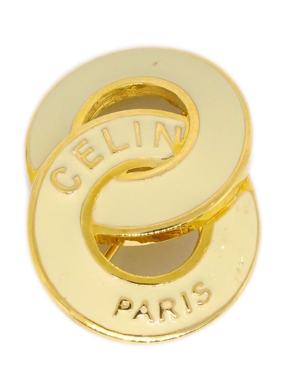 Céline Pre-Owned 1990-2000s double-circle brooch - Gold von Céline Pre-Owned