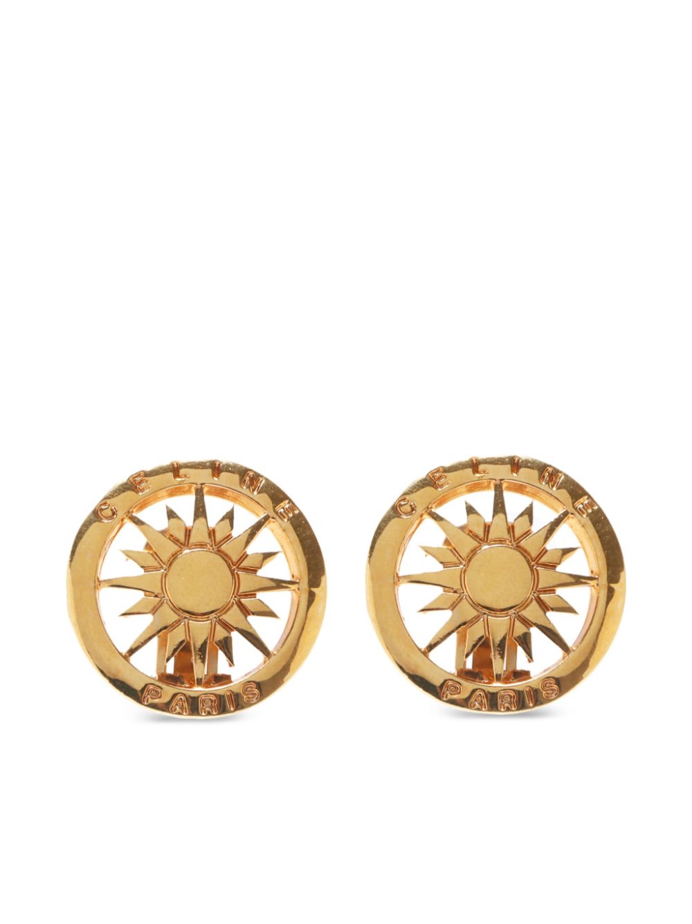 Céline Pre-Owned 1990-2000s sun clip-on earrings - Gold von Céline Pre-Owned