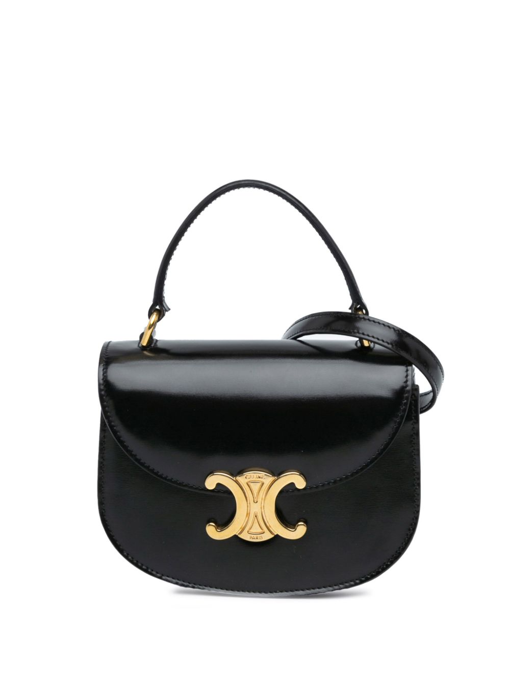 Céline Pre-Owned 2000-2023 Mini Shiny Calfskin Besace Clea satchel - Black von Céline Pre-Owned