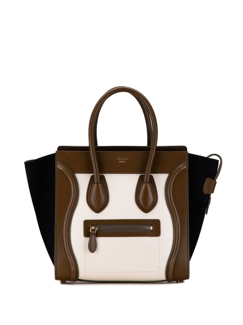 Céline Pre-Owned 2014 Micro Tricolor Luggage Tote handbag - Brown von Céline Pre-Owned