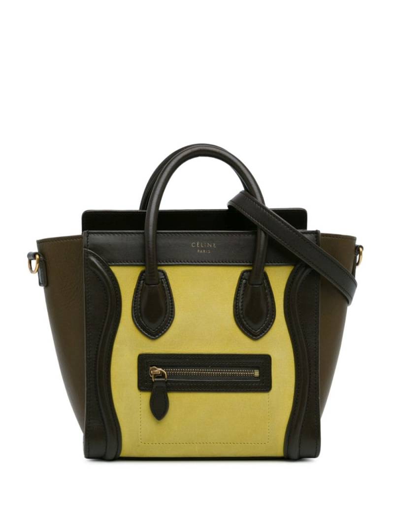 Céline Pre-Owned 2014 Nano Tricolor Nubuck and Calfskin Luggage Tote satchel - Yellow von Céline Pre-Owned