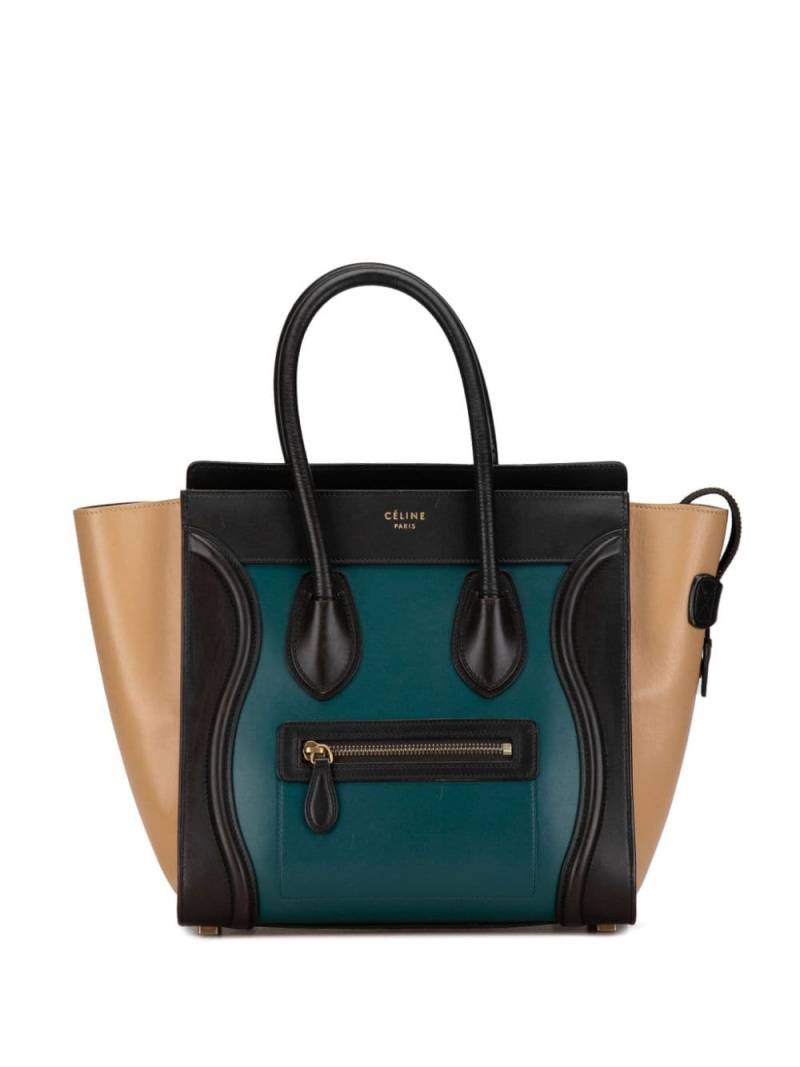 Céline Pre-Owned 2015 Micro Tricolor Luggage Tote handbag - Green von Céline Pre-Owned