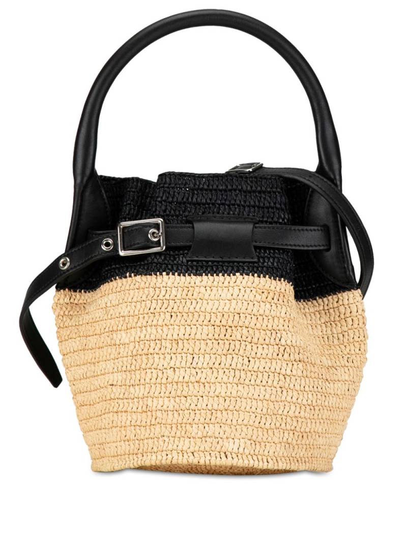 Céline Pre-Owned 2019 Woven Raffia Nano bucket bag - Brown von Céline Pre-Owned