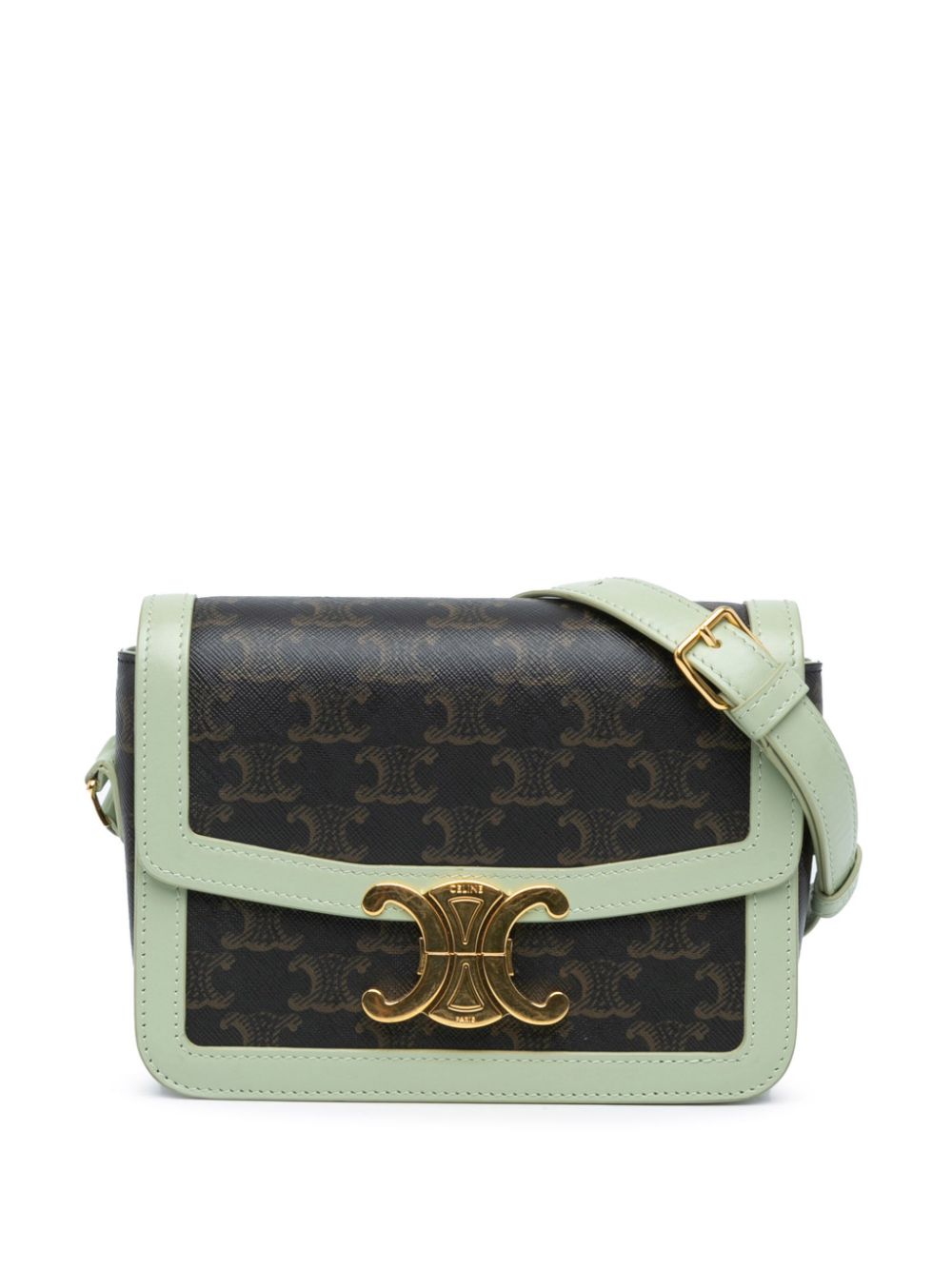 Céline Pre-Owned 2020 Teen Triomphe Coated Canvas crossbody bag - Green von Céline Pre-Owned