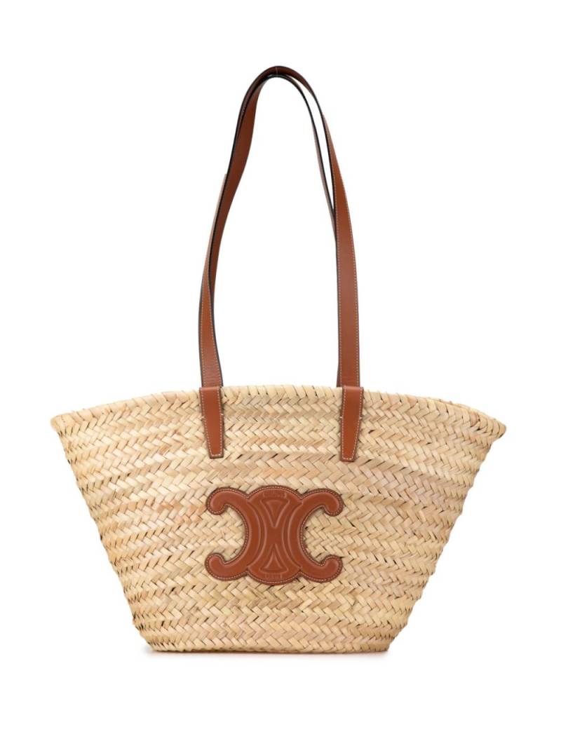 Céline Pre-Owned 2020 Teen Triomphe Raffia Panier Tote satchel - Brown von Céline Pre-Owned