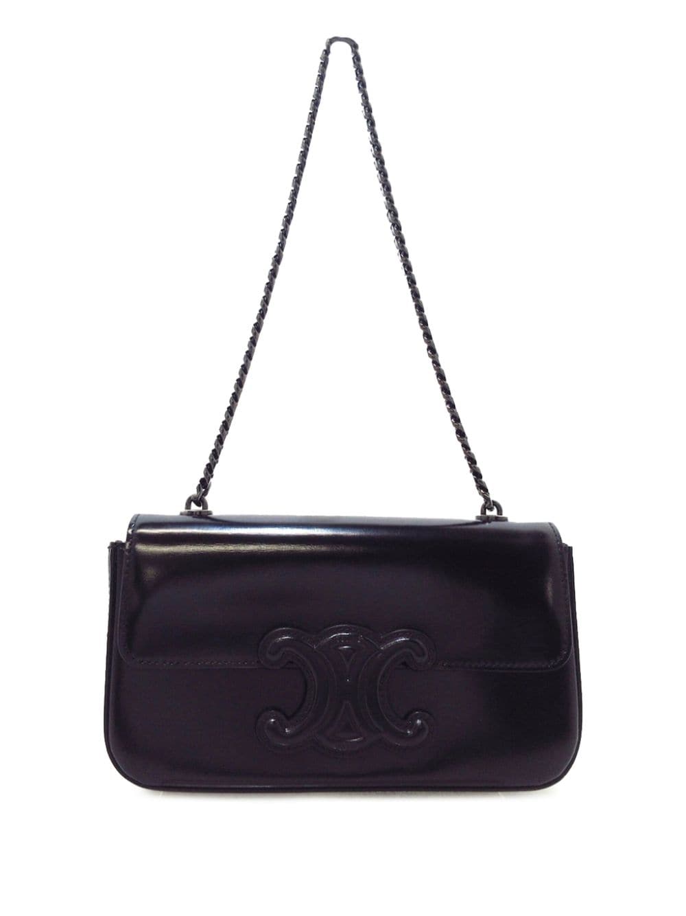 Céline Pre-Owned 2021-2023 Triomphe Claude Chain shoulder bag - Black von Céline Pre-Owned