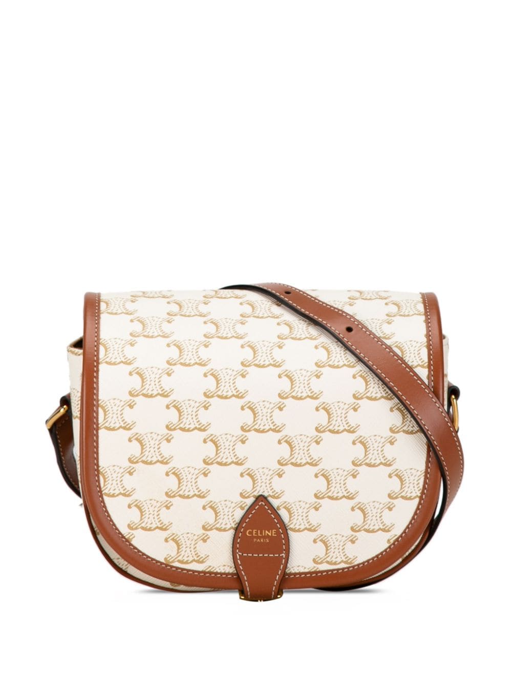 Céline Pre-Owned 2021 Medium Triomphe Folco crossbody bag - White von Céline Pre-Owned