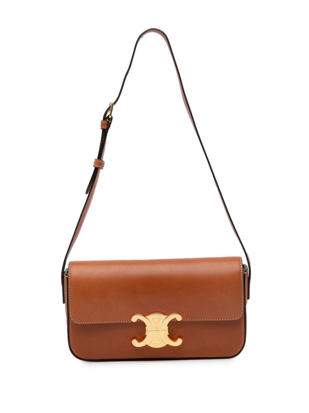 Céline Pre-Owned 2021 Triomphe Leather East-West crossbody bag - Brown von Céline Pre-Owned