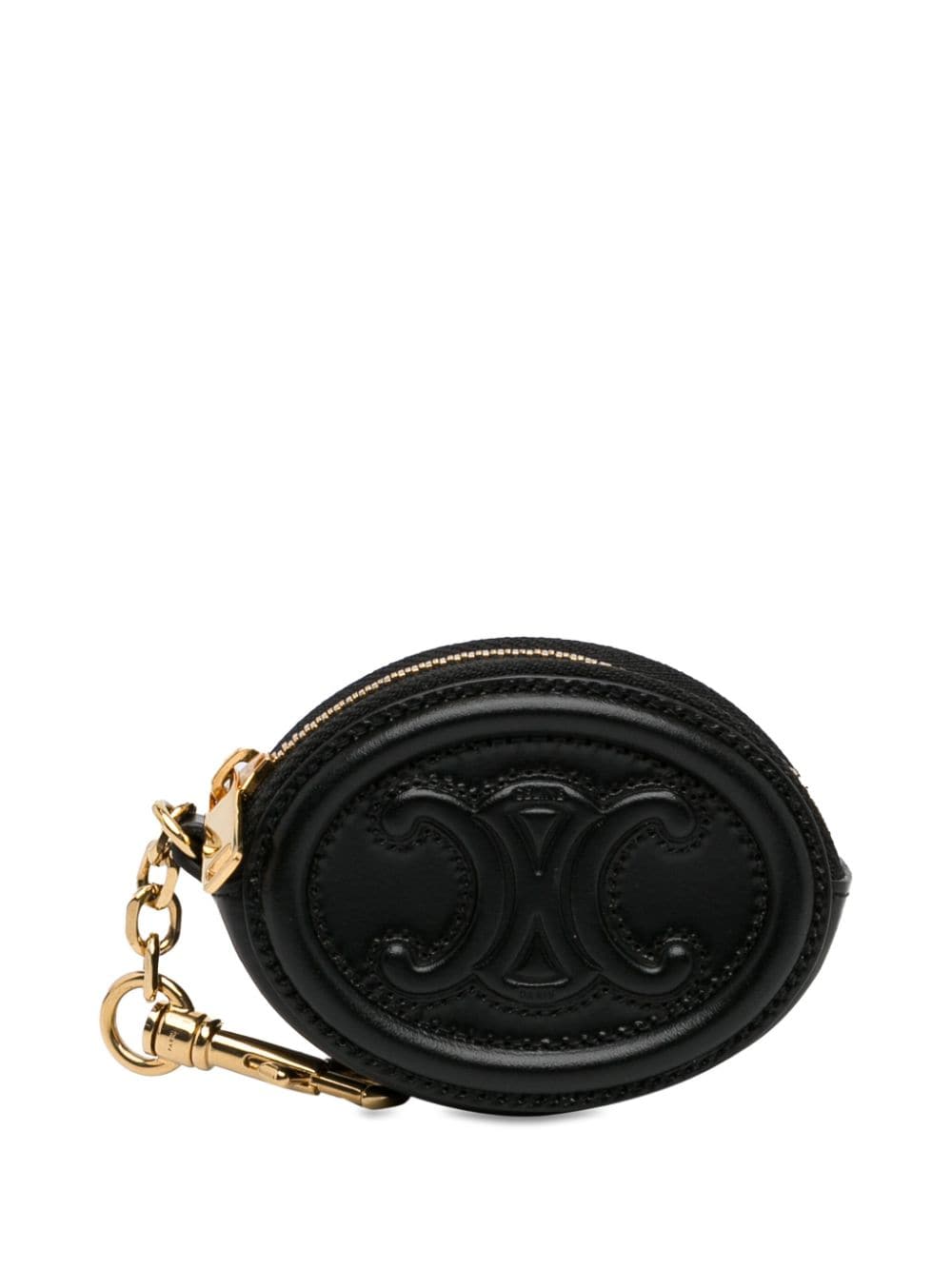 Céline Pre-Owned 2021 Triomphe Oval coin pouch - Black von Céline Pre-Owned