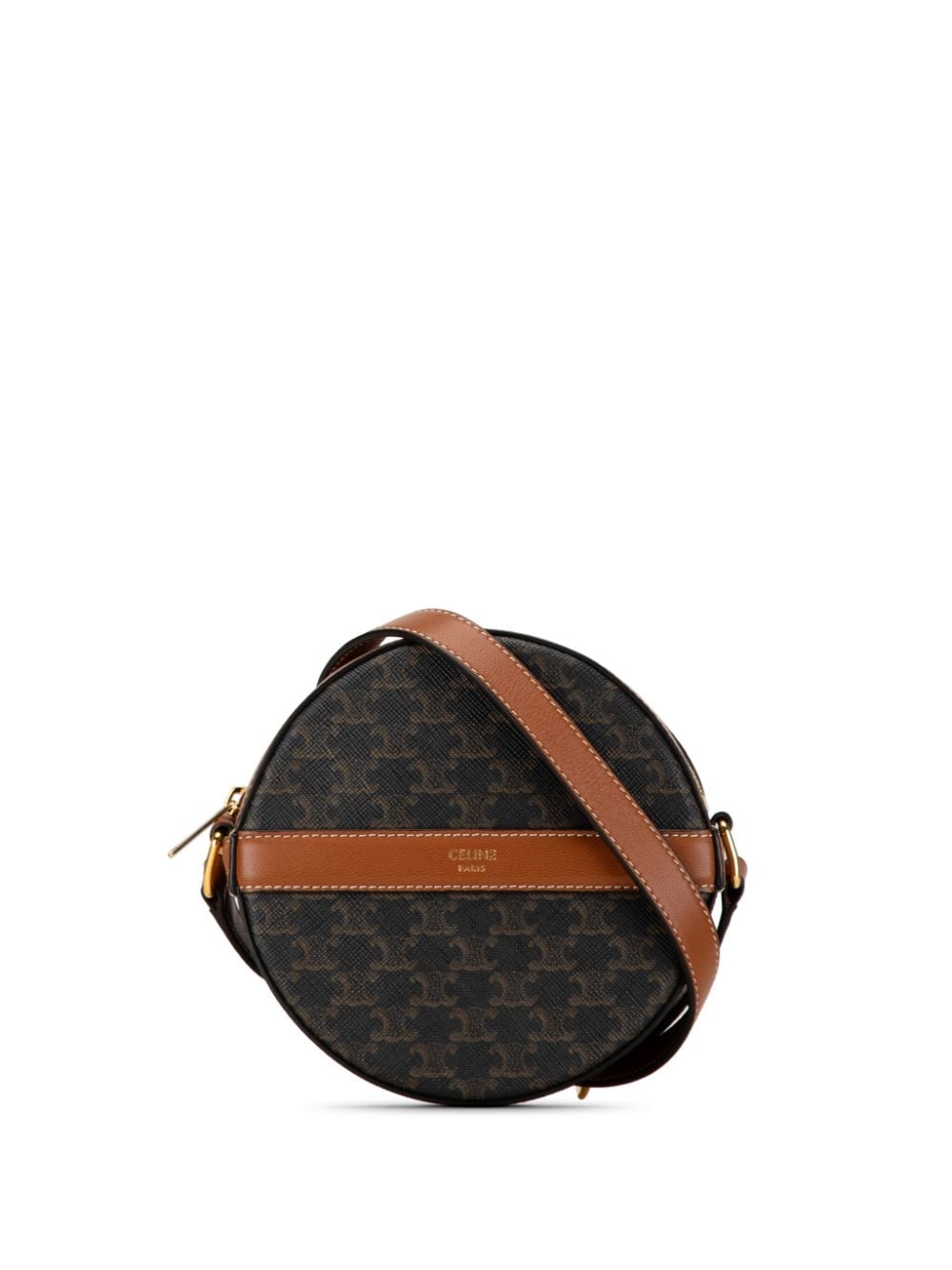 Céline Pre-Owned 2021 Triomphe Round Purse on Strap crossbody bag - Brown von Céline Pre-Owned