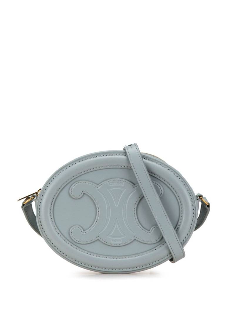 Céline Pre-Owned 2022 Cuir Triomphe Oval crossbody bag - Blue von Céline Pre-Owned