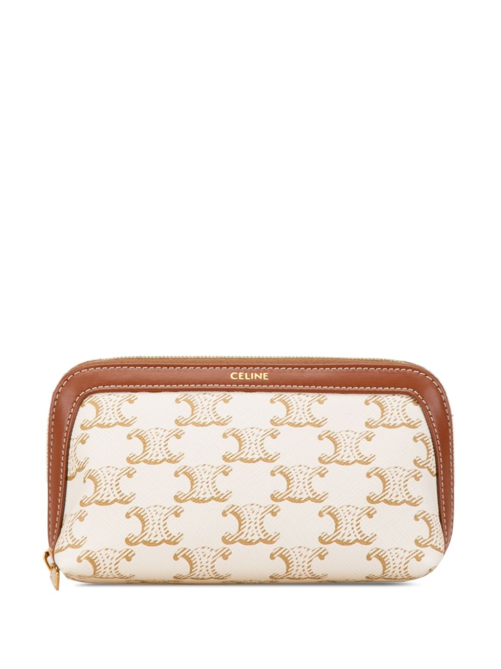 Céline Pre-Owned 2022 Triomphe Canvas Cosmetic pouch - White von Céline Pre-Owned