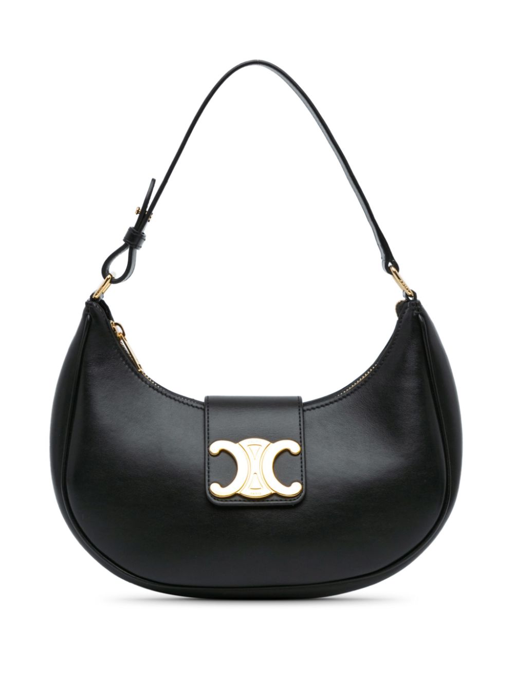 Céline Pre-Owned 2023 Medium Triomphe Leather Ava shoulder bag - Black von Céline Pre-Owned