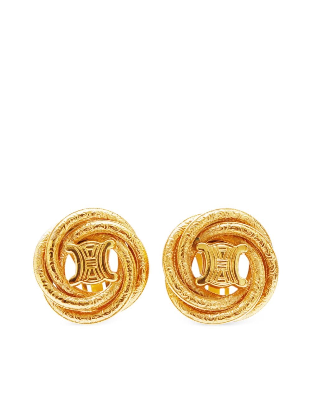 Céline Pre-Owned Triomphe clip-on earrings - Gold von Céline Pre-Owned