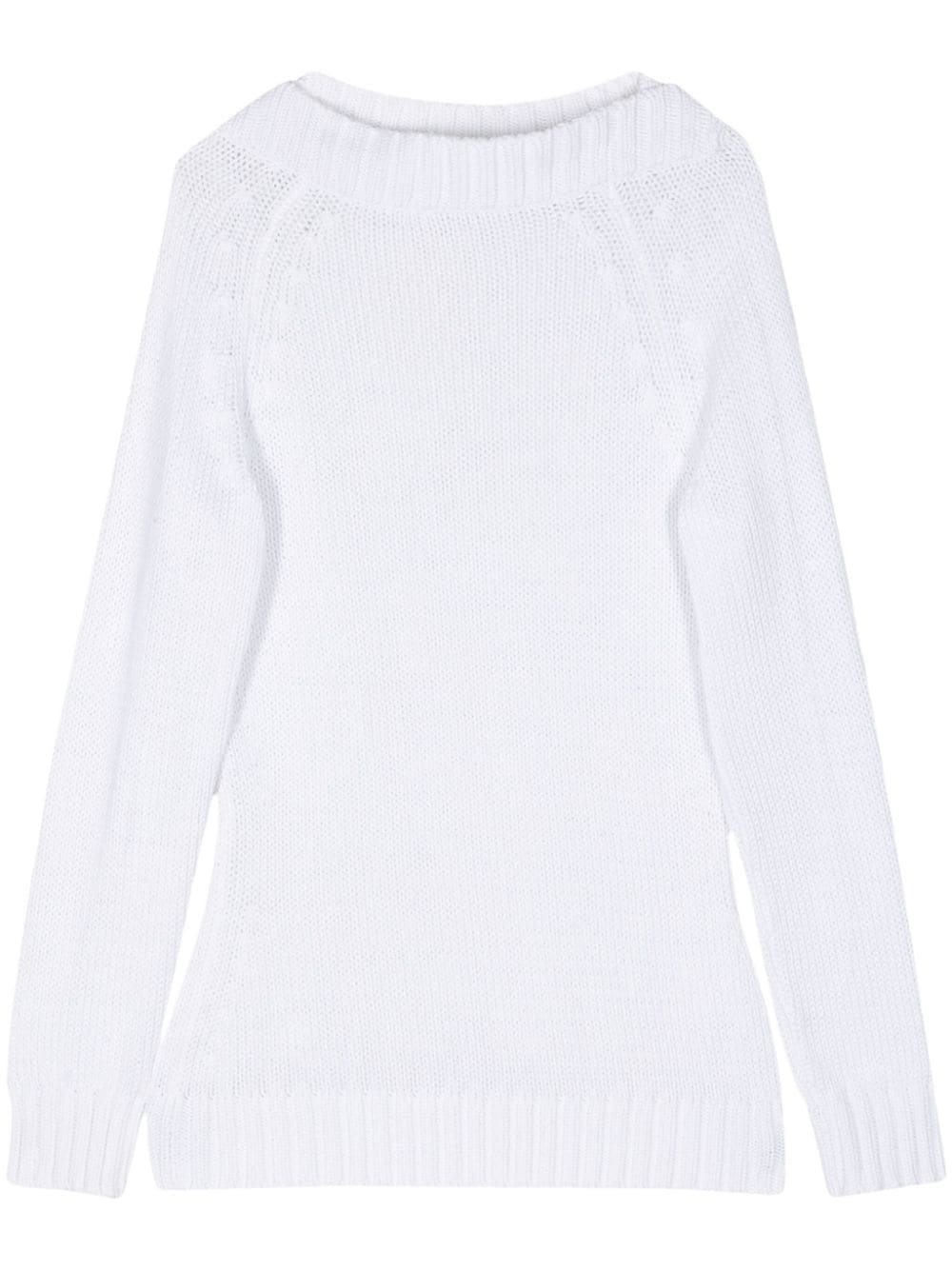 Céline Pre-Owned boat-neck cotton jumper - White von Céline Pre-Owned