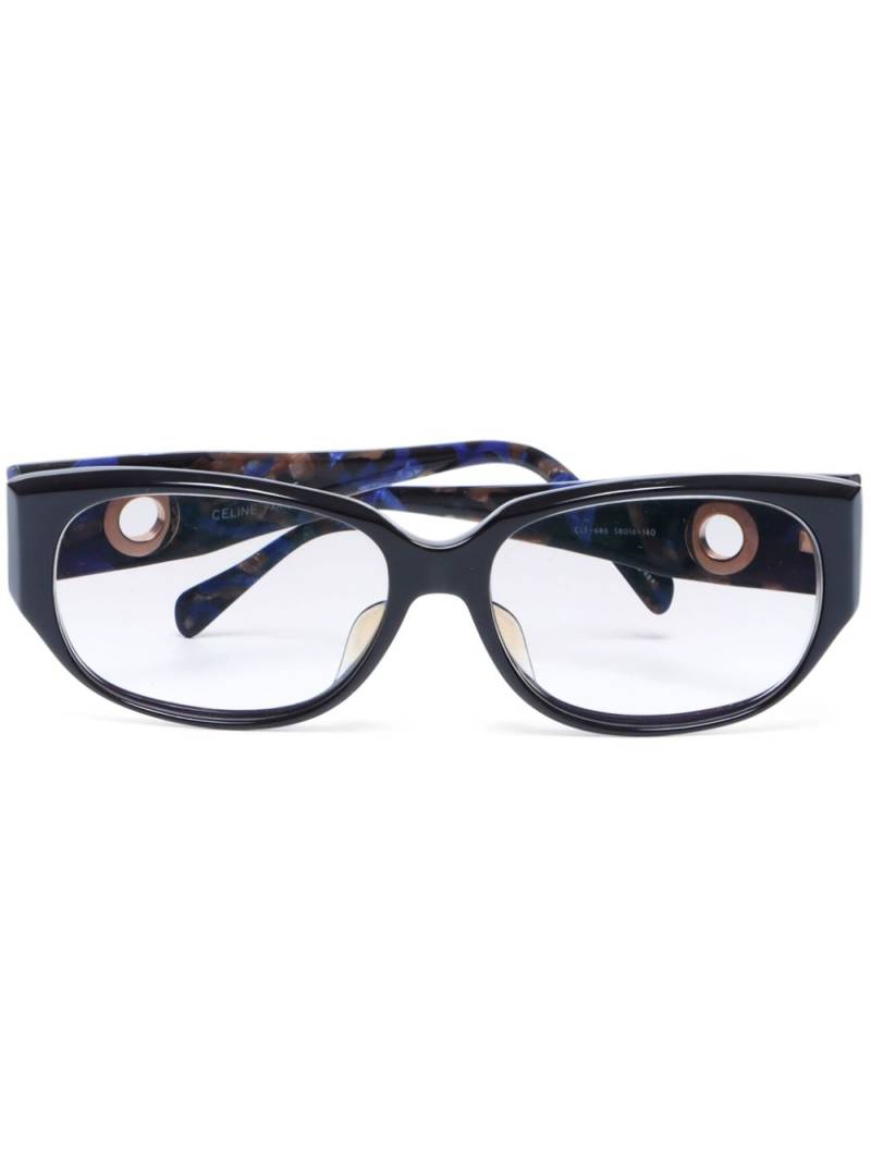 Céline Pre-Owned marbled square-frame glasses - Blue von Céline Pre-Owned