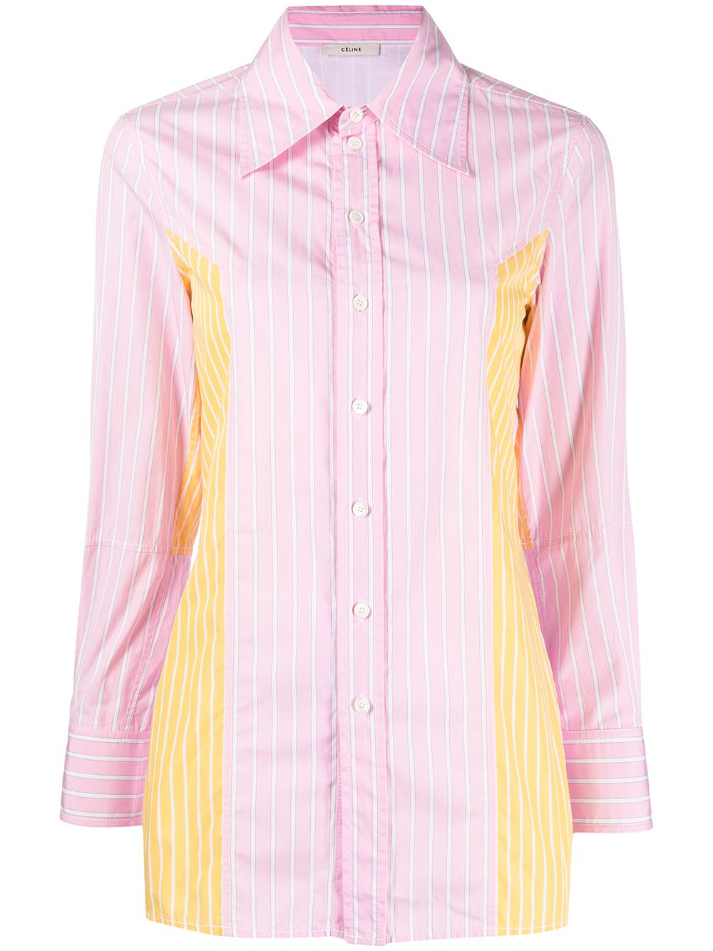 Céline Pre-Owned pre-owned colour-block striped shirt - Pink von Céline Pre-Owned