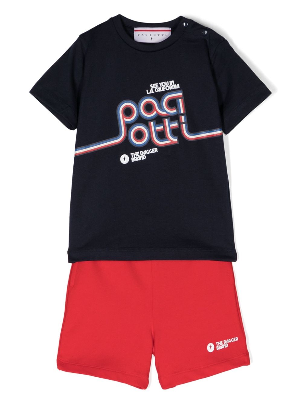 Cesare Paciotti 4Us Kids logo-print cotton shorts set - Blue von Cesare Paciotti 4Us Kids