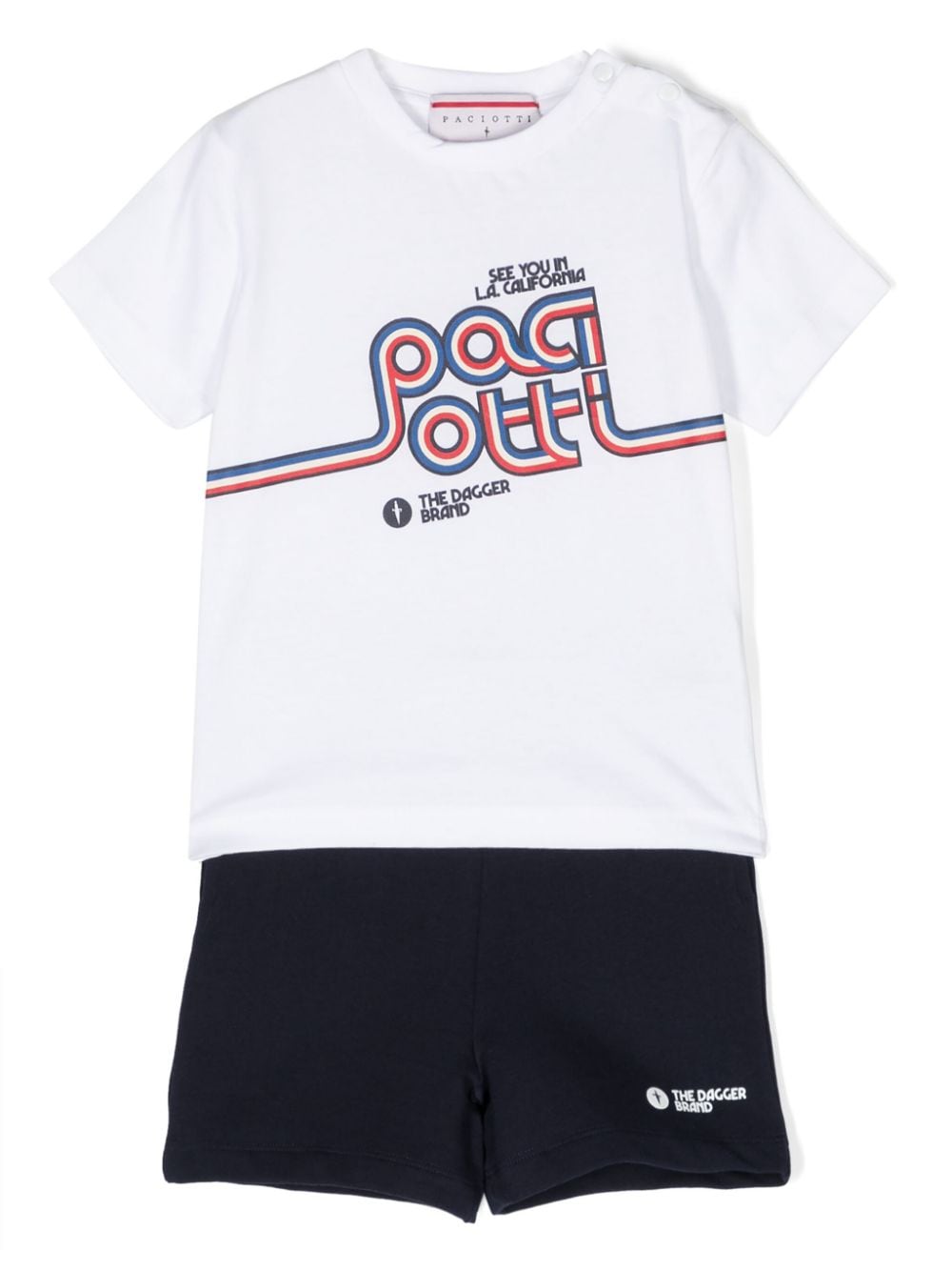 Cesare Paciotti 4Us Kids logo-print cotton shorts set - White von Cesare Paciotti 4Us Kids