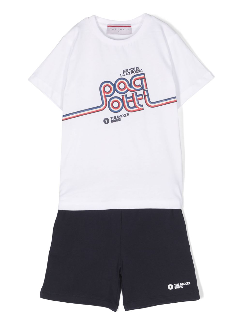 Cesare Paciotti 4Us Kids logo-print cotton shorts set - White von Cesare Paciotti 4Us Kids