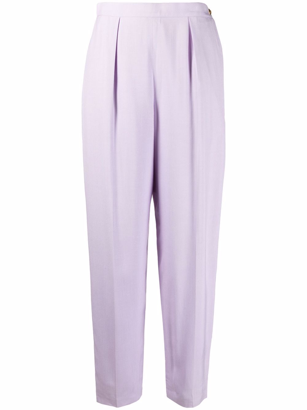 CHANEL Pre-Owned 2000s tailored-cut tapered silk trousers - Purple von CHANEL Pre-Owned