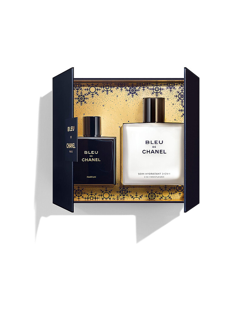 CHANEL BLEU DE CHANEL GESCHENKSET PARFUM 50 ML UND 3-IN-1 FEUCHTIGKEITSPFLEGE 90 ML von Chanel