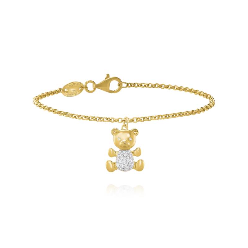 Légende-armband Mit Teddybär-anhänger Aus Goldsilber Und Zirkonoxiden Damen Gold 18+2CM von Charles Garnier