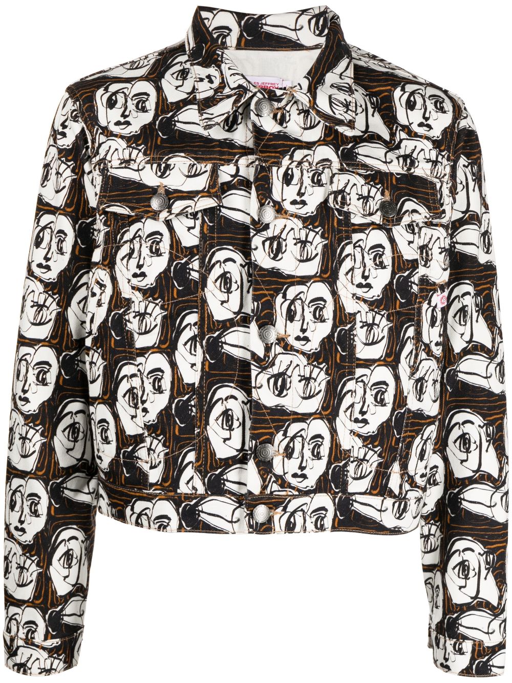 Charles Jeffrey Loverboy Art face-print denim jacket - Black von Charles Jeffrey Loverboy