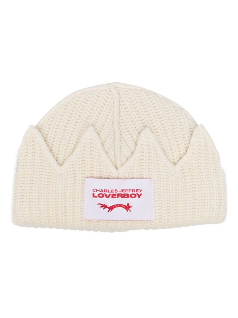 Charles Jeffrey Loverboy Crown chunky-knit beanie - White von Charles Jeffrey Loverboy