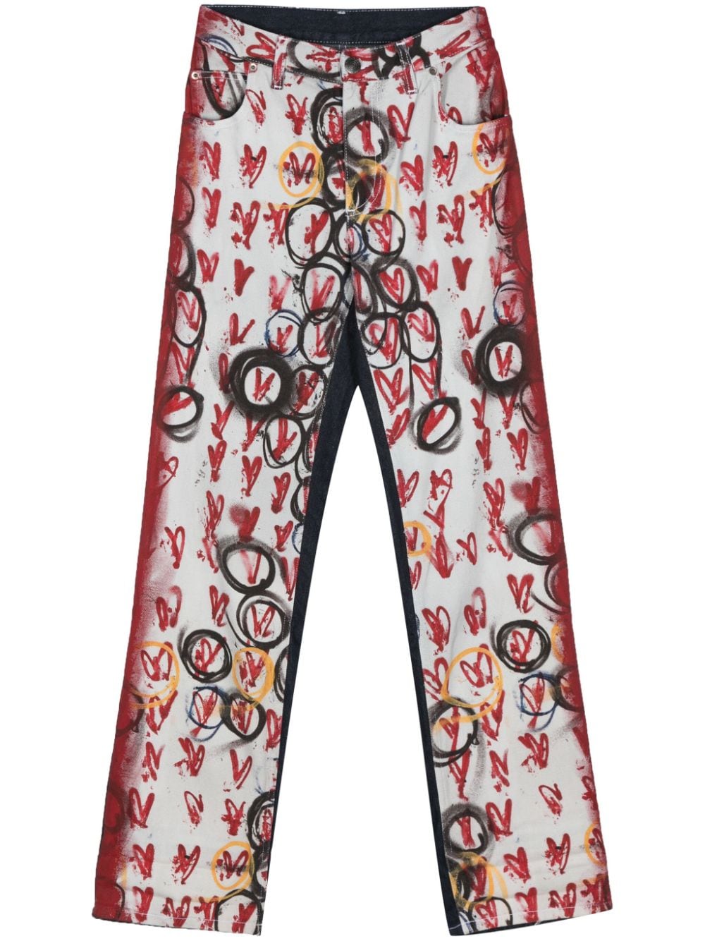 Charles Jeffrey Loverboy Exclusive Painted Art cotton jeans - Blue von Charles Jeffrey Loverboy