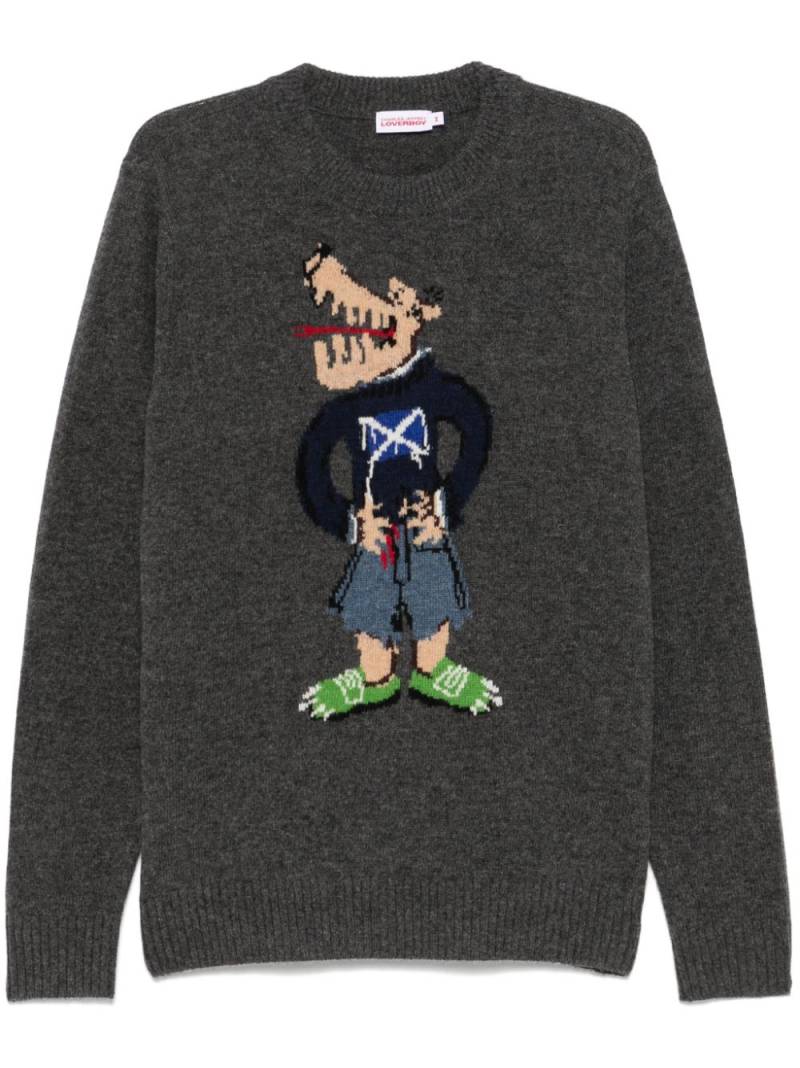 Charles Jeffrey Loverboy Scots Wolf sweater - Grey von Charles Jeffrey Loverboy