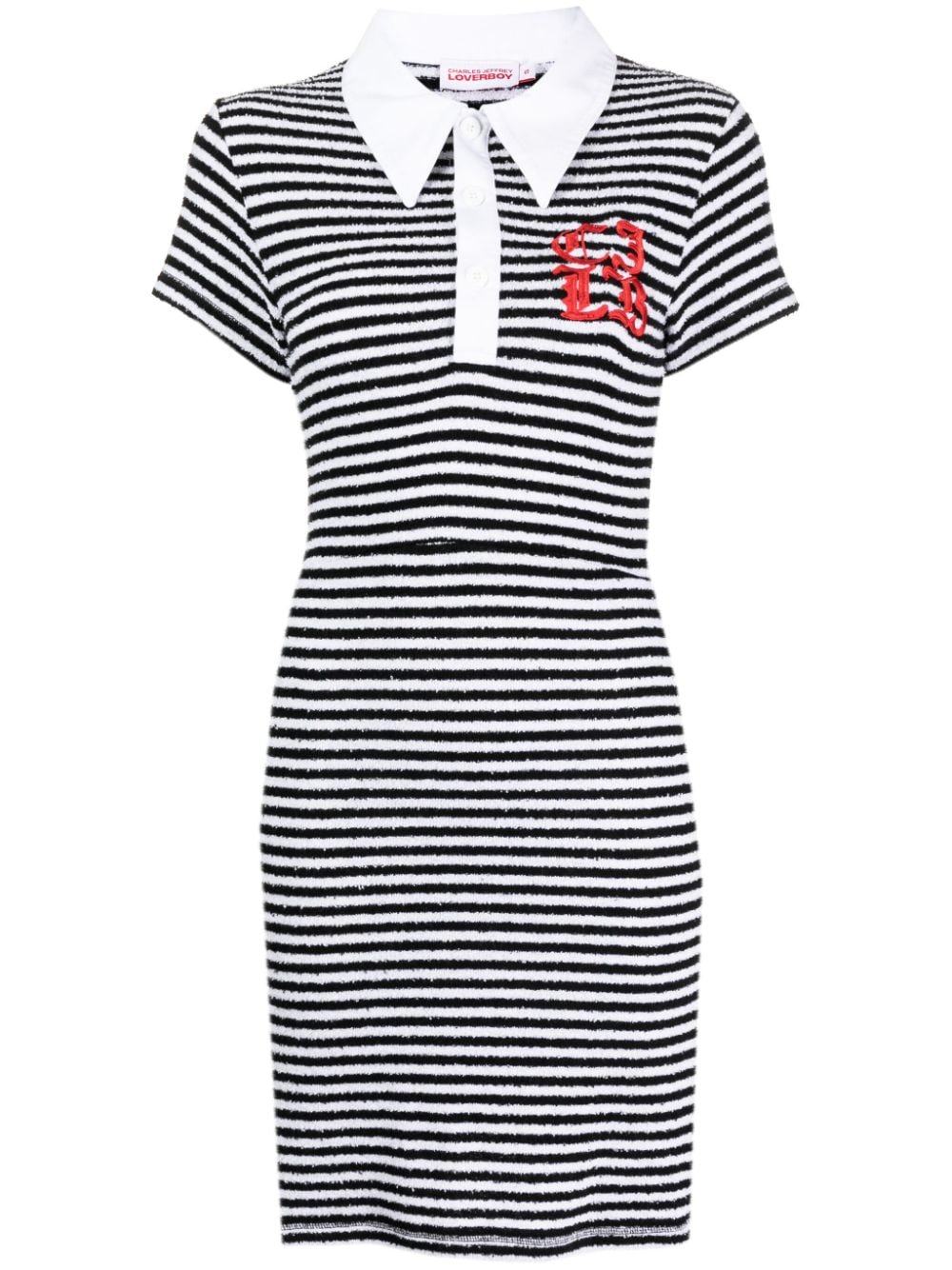 Charles Jeffrey Loverboy Wednesday stripe-print minidress - White von Charles Jeffrey Loverboy