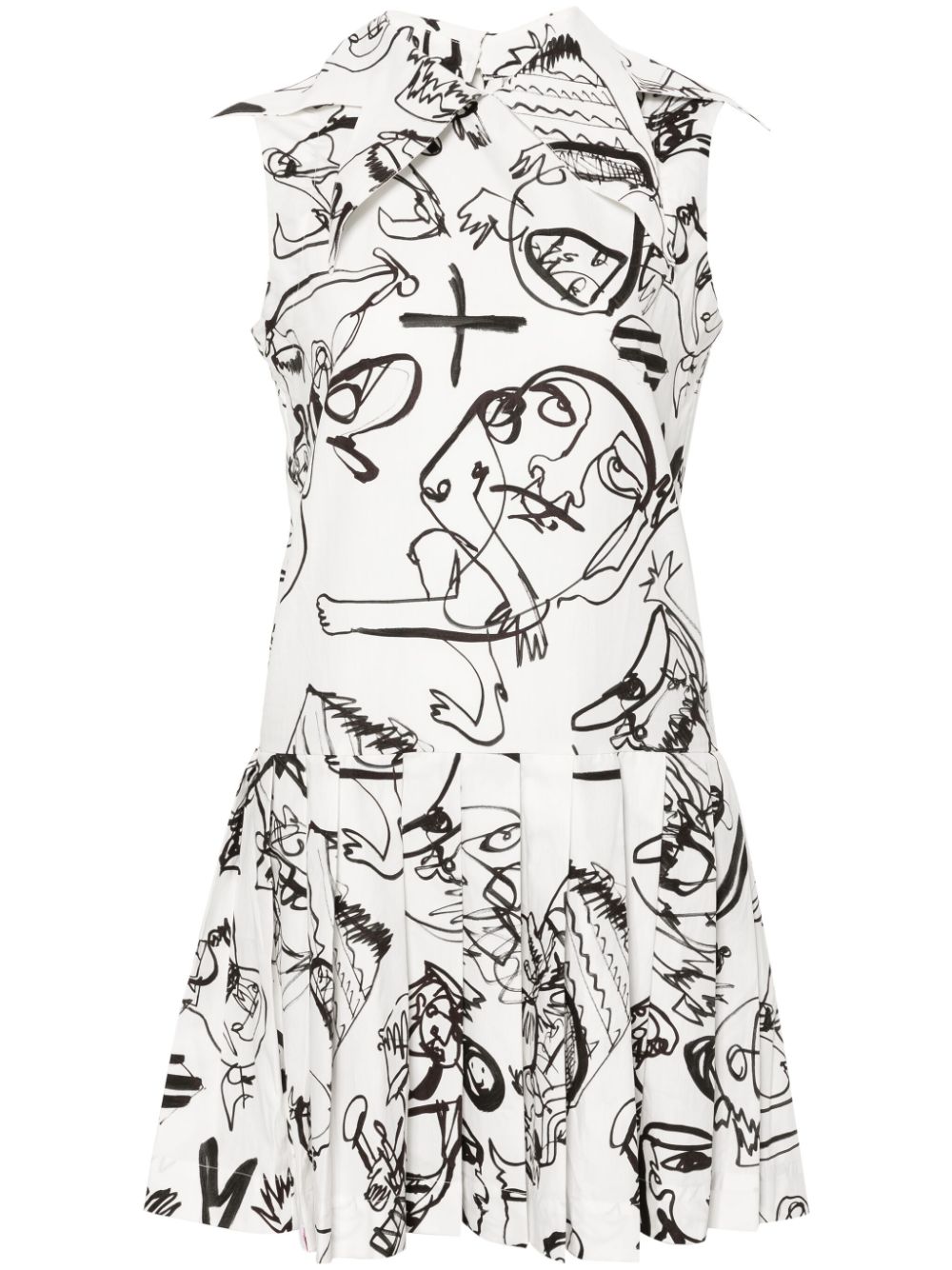 Charles Jeffrey Loverboy abstract pleated mini dress - White von Charles Jeffrey Loverboy