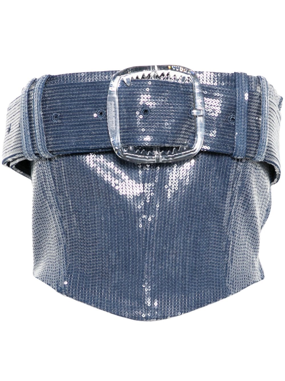 Charles Jeffrey Loverboy belt corset crop top - Blue von Charles Jeffrey Loverboy