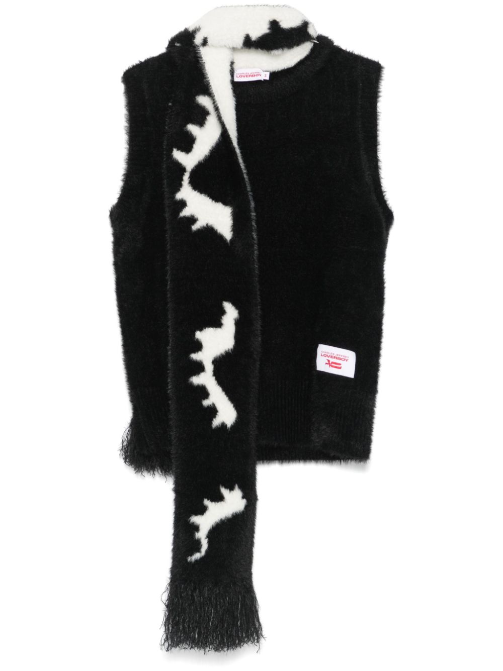 Charles Jeffrey Loverboy brushed attached-scarf vest - Black von Charles Jeffrey Loverboy