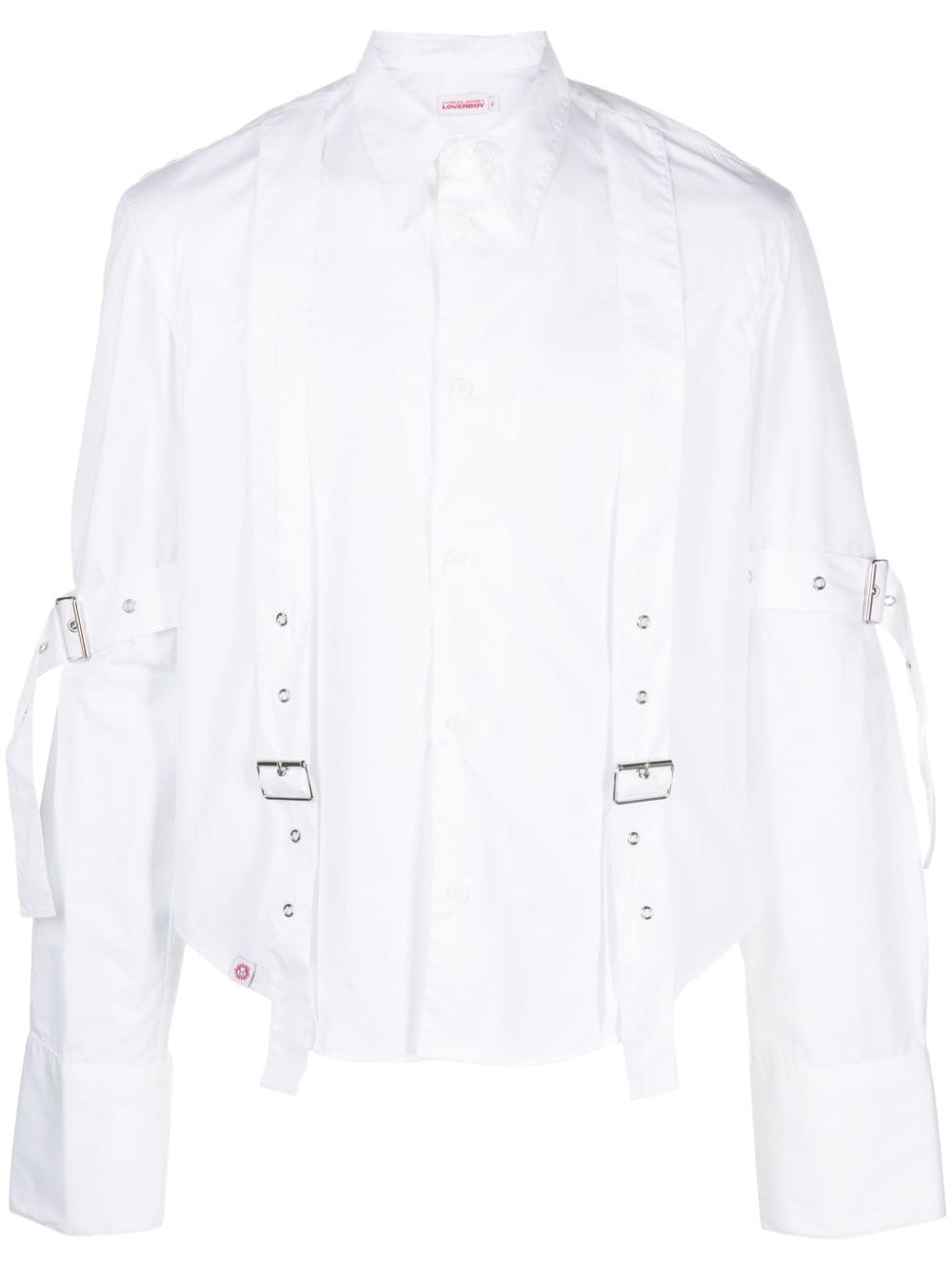 Charles Jeffrey Loverboy buckle-embellished organic-cotton shirt - White von Charles Jeffrey Loverboy